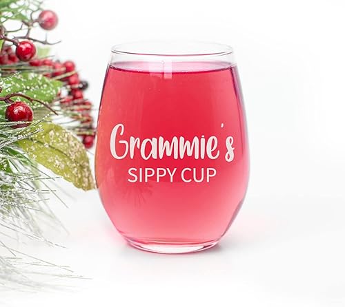 Miniatura 2 de HTDesigns Grammie's Sippy Cup Copa de vino sin tallo, regalo del día de la madre, regalo de vino Grammie - Regalo para el primer Grammie - Copa de