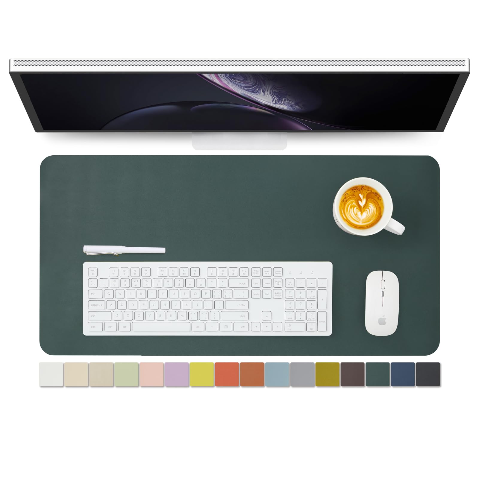 Leather Desk Mat - Non-Slip PU Desk Pad for Office and Home - Desk Organization and Accessories - Ideal for Large Mouse Pad and Desk Mats on Top of