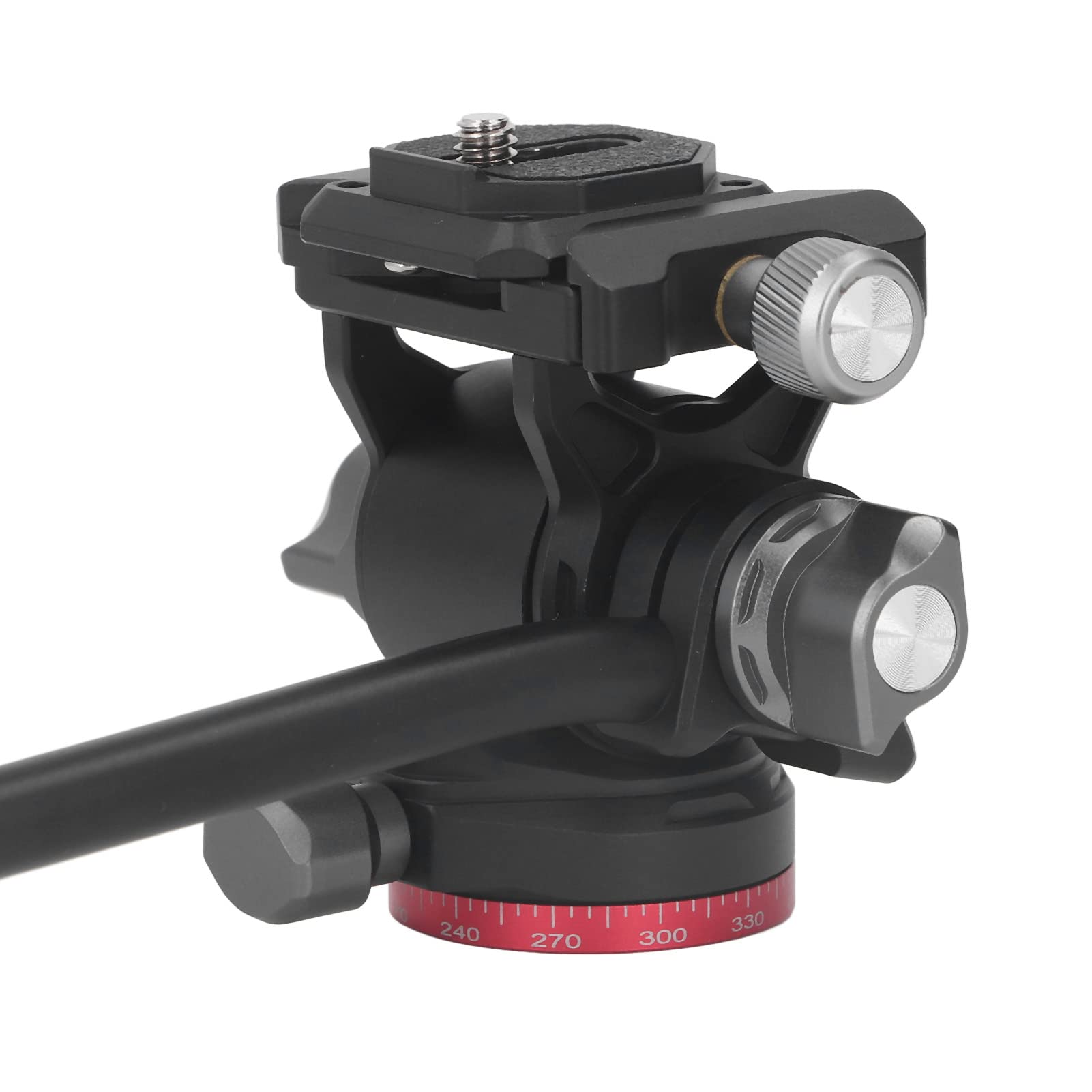 Cabezal de trípode panorámico de 360 ​​Grados, Cabezal de Bola de vídeo con Fluido hidráulico, Cabezal de trípode para cámara de aleación de Aluminio con Mango extraíble, para