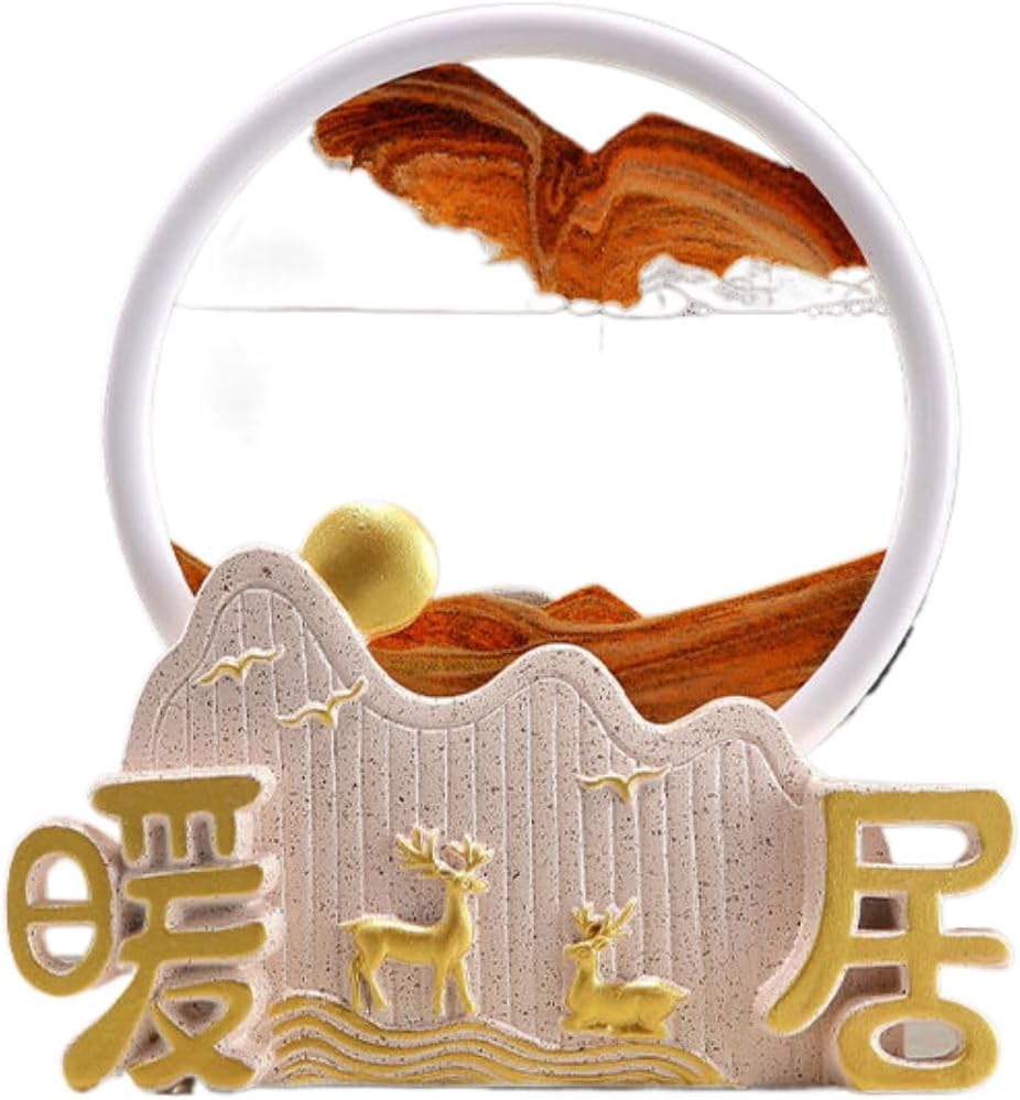 流沙摆件 Feng Shui Figurine Home Office Decor Chinese Gifts 暖居电视柜酒柜书柜装饰品乔迁之喜新中式工艺品 8669