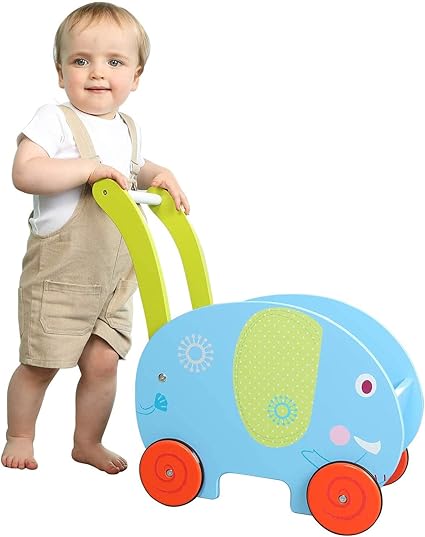 Jouet De Marche Pour Bebe Fille Et Garcon Chariot A Pousser Tirer Pour Enfant 4 Roues