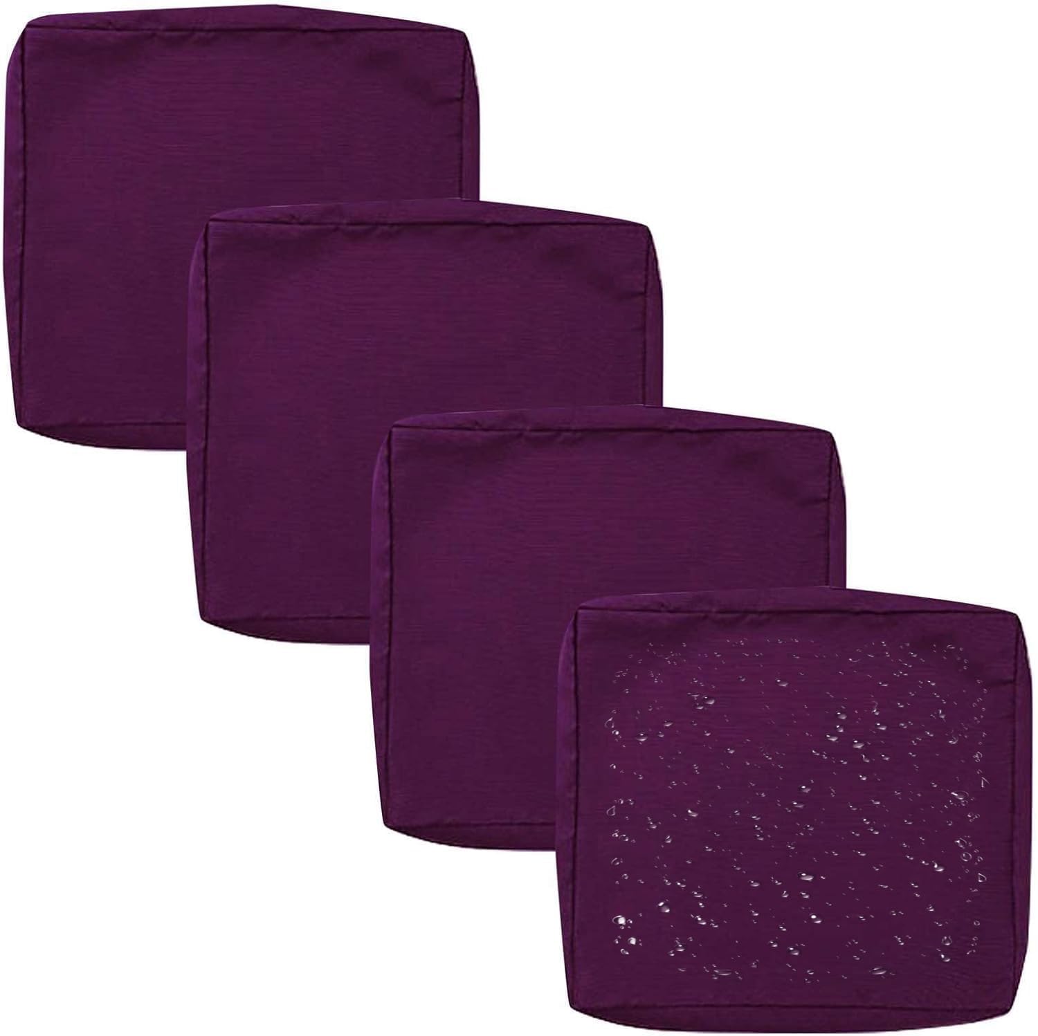1/2/4 Pack Waterproof Sofa Seat Cushion Covers with Zipper for Outdoor and Indoor/Patio/Garden/Rattan/Chairs Furniture Protectors Cover 50/60cm Cushion Slipcover Removable(Color25,55x45x10cm (4pcs))