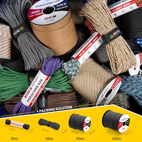 Reepschnur Brotree Paracord 4mm, 9 Stränge aus 100% Nylon
