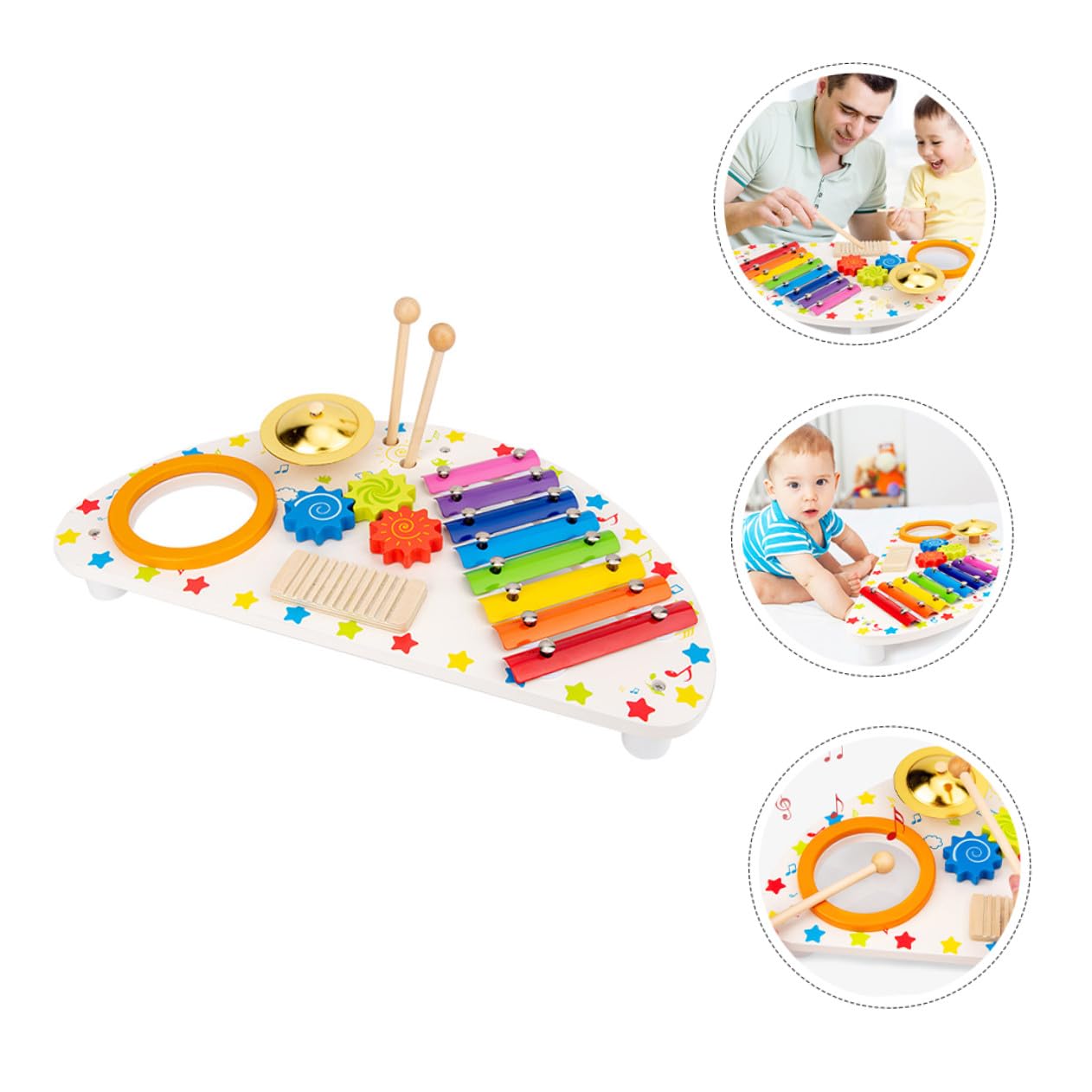 Set di Strumenti Musicali in Legno per Ragazzo Ragazza Xilofono e Percussioni per Divertimento e Apprendimento Musicale