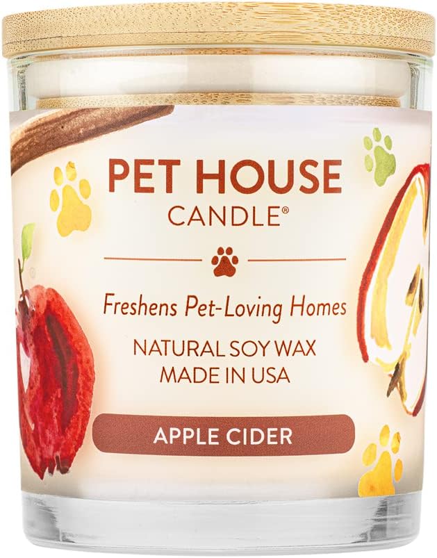 One Fur AllPet House Candle - Apple Cider - 100% Plant-Based Wax Candle - Pet Odor Eliminator for Home - Non-Toxic & Eco-Friendly Air Freshening Scented Candles