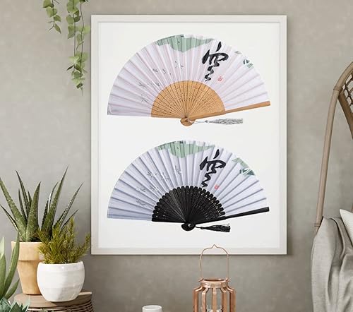Miniatura 6 de Amajiji Pequeños abanicos de mano plegables, mantente fresco y elegante con abanicos de seda de mano de bambú, perfectos para sofocos, festivales de