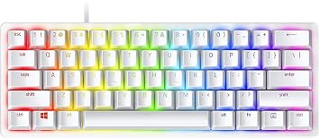 Razer Huntsman Mini - Mercury Edition - 60% Optical Gaming Keyboard (Clicky Purple Switch) - FRML Packaging