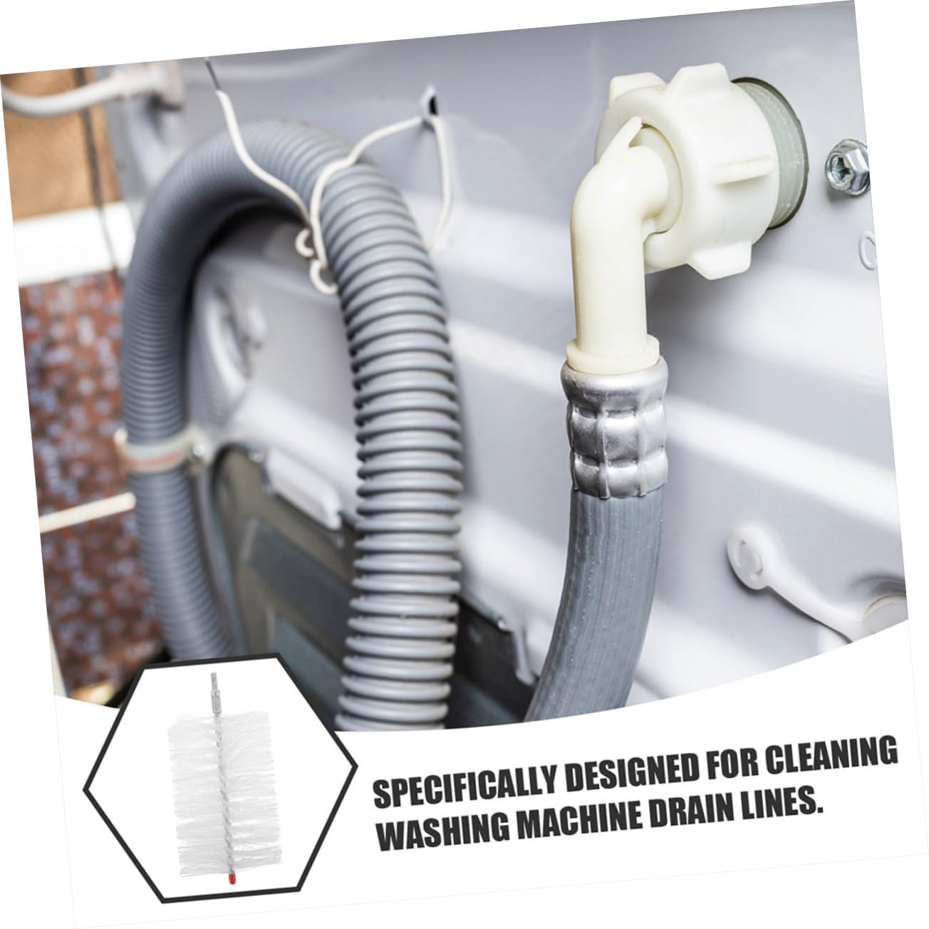 Cabilock Cleaning Brush Head Hose Cleaning Brush Head for Drain Hose Replacement