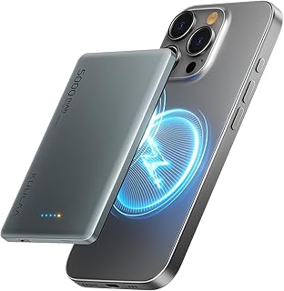 Kuulaa Magsafe Power Bank 5000mAh, Ultra Slim Portable Charger (0.3in) with LED Indicator, PD 20W USB-C Fast Charging& Strong Magnetic Wireless Battery Pack, Compatible with iPhon…