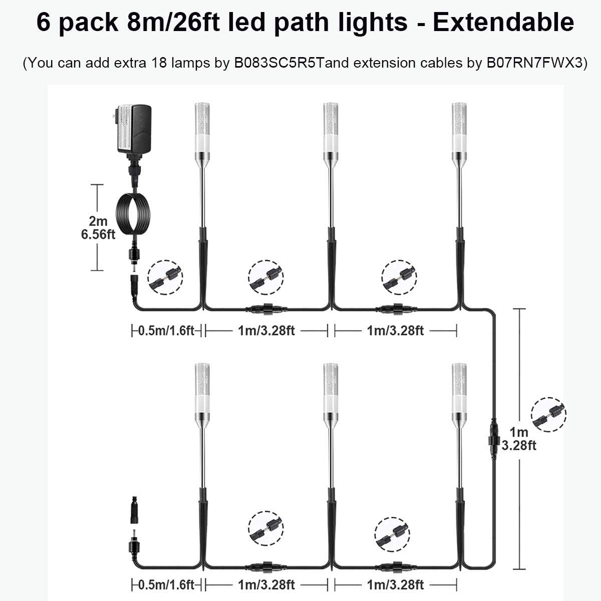 Exсluѕіvе Dіѕсоunt 🔥 Pathway Lights Outdoor, GreenClick Extendable 6 Pack 570 Lumen Bright LED Path Lights, IP65 Waterproof 12V Landscape Lighting Cool White Acrylic Bubble Garden Lights for Lawn Patio Yard, 6000K