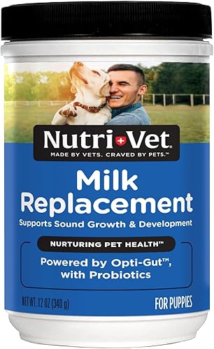 Nutri-Vet Sustituto de leche para cachorros, leche en polvo, alimentación para cachorros recién nacidos, artículos esenciales para perros, productos