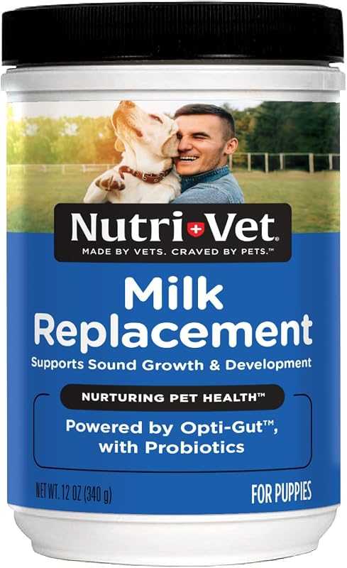 Nutri-Vet Puppy Milk Replacer, Powdered Formula for Puppies, 12oz | Powdered Milk, Newborn Puppy Feeding, Whelping Supplies, Veterinarian Recommended, Daily Dog Nutrition, Food Replacer