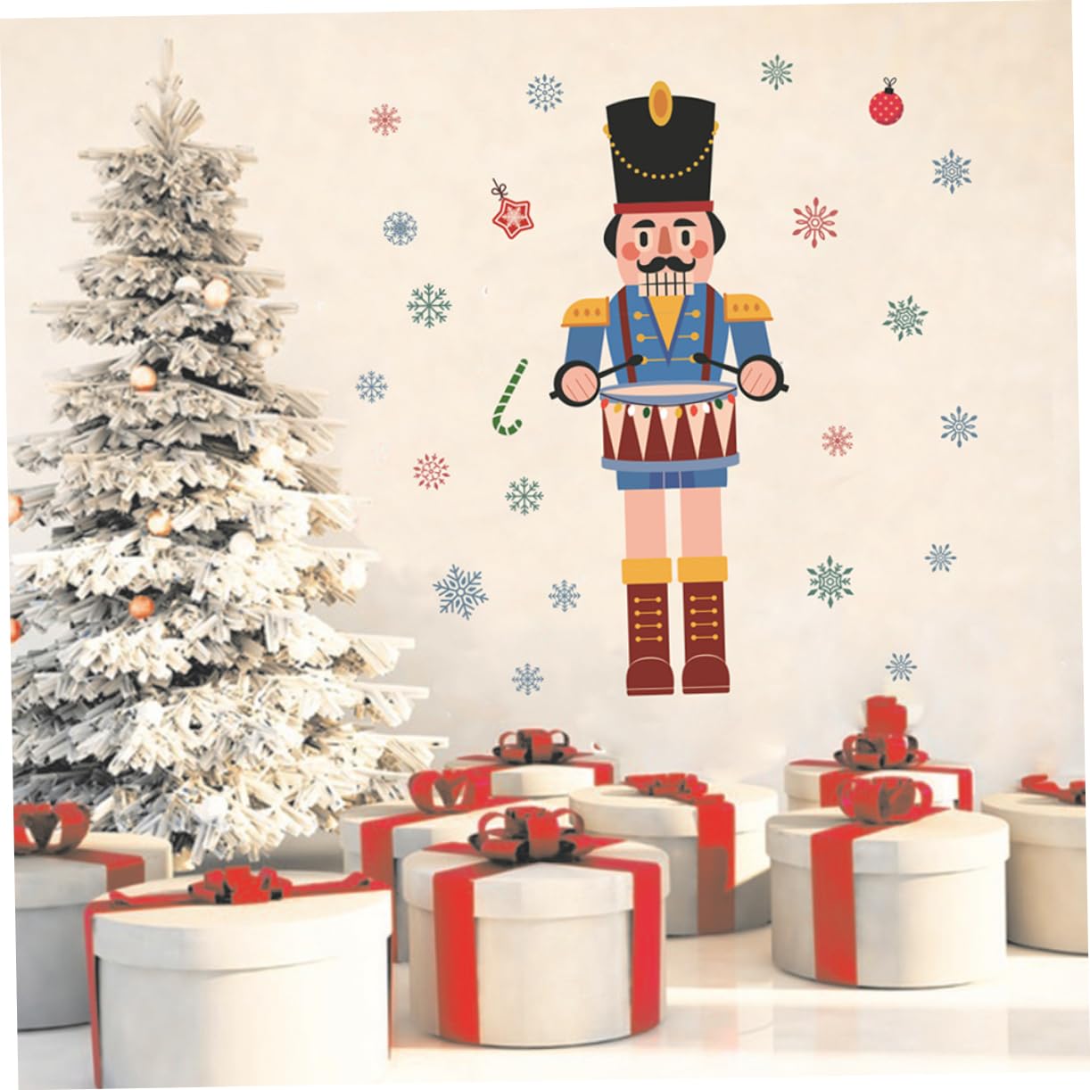 PRETYZOOM 5 Pz Vetrofanie Natalizie Adesivi Per Finestre Decalcomania Della Parete Schiaccianoci Di Natale Decorazioni Natalizie Adesivi Rosa Magneti Da Frigo Adesivi Per Costumi Pvc