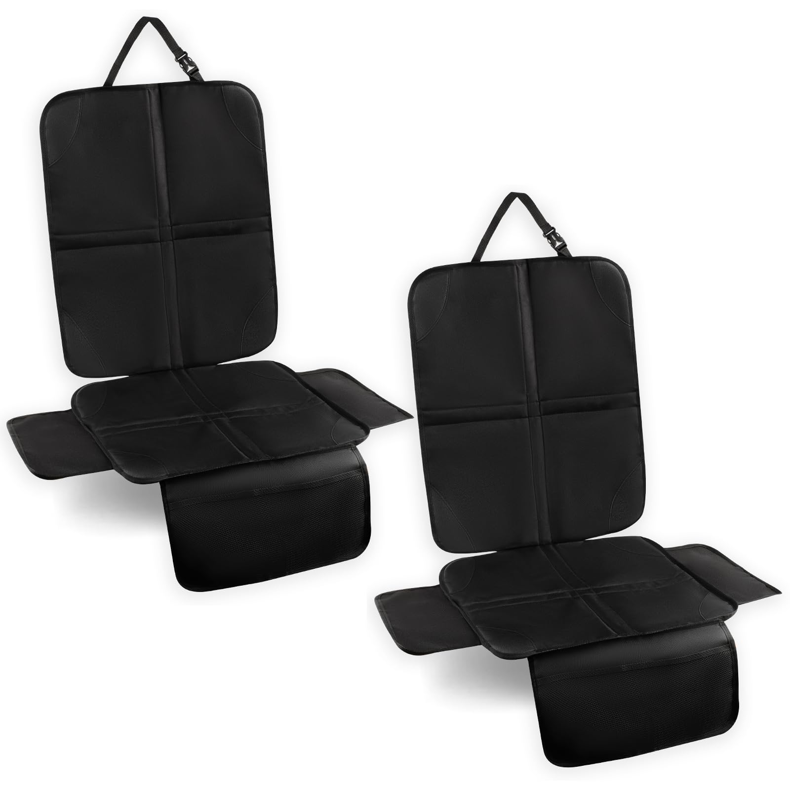 Romon Protezione Sedile Auto, 2 Pezzi Protezioni Per Seggiolino Copri Protettori Sediles Coprisedile Car Impermeabile in Tessuto per Bambini Cane con 2 Tasche Portaoggetti Universale per Suv Berlina