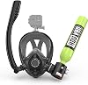 Mini Diving Tank with 0.5L Inflatable Snorkel Mask with Full Face Diving Mask, Pony Bottle, Air Tank for Recreational Snorkeling, Shallow Diving