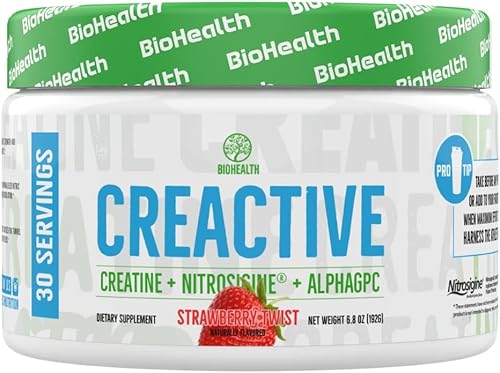 CreActive Creatine HCL + Nootropic + Nitric Oxide - Apoya el rendimiento muscular, la producción de energía celular y la función cognitiva
