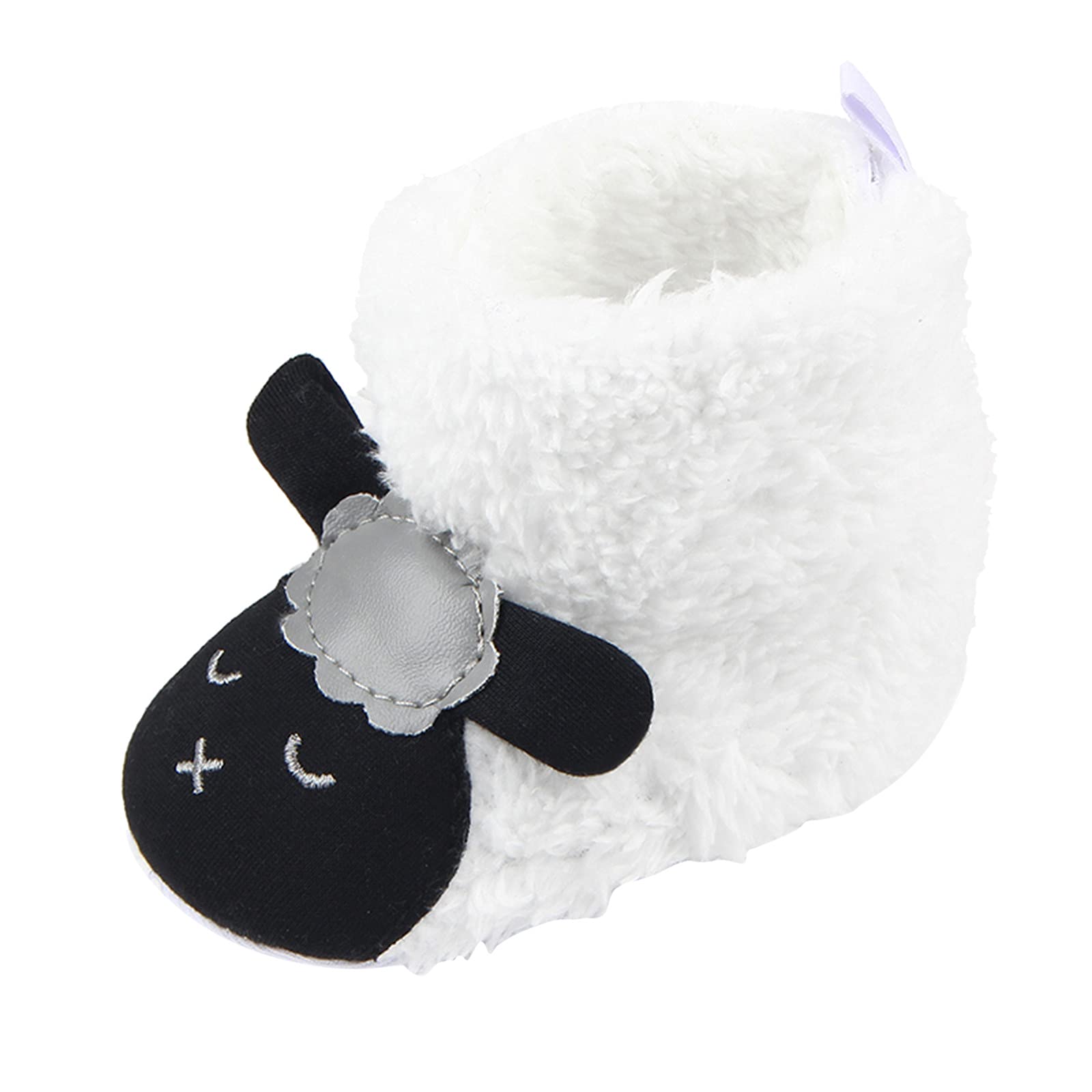 Baby Booties Soft Fleece Booties Newborn Winter Slippers Warm Sock Shoes Anti-Slip Fuzzy Boots Infant Girl Boy Boots (Beige, 6-9 Months)