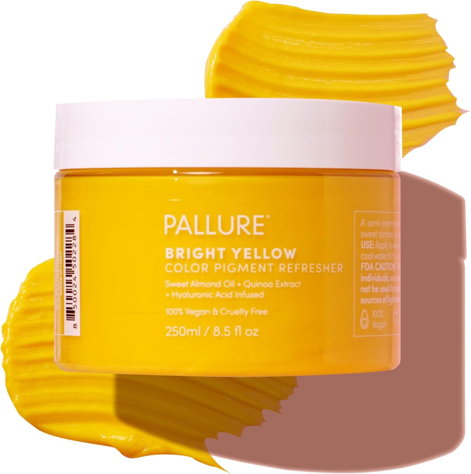 Color Pigment Refresher Mask, Semi Permanent Hair Color Depositing Conditioner, 8.5 Oz Bright Yellow