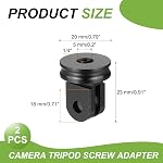 PATIKIL Aluminum Camera Tripod Mount Adapter, 1/4" Screw Tripod Conversion Adapter for Action Camera Tripod, Black