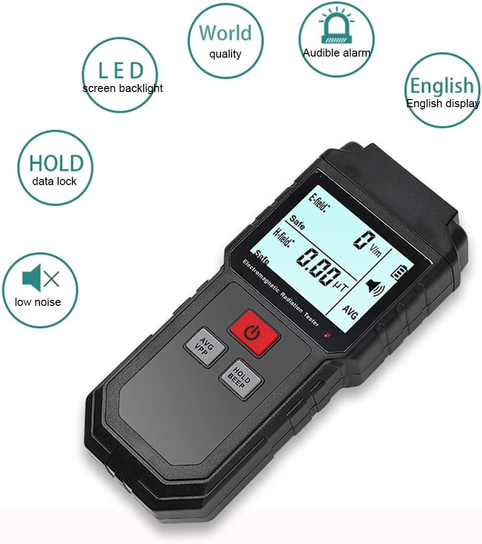 GENYS High Sensitivity Digital EMF Meter Reader,Electromagnetic Field Radiation Detector with Alarm Device, Paranormal Equipment Tester,Radioactive Detector Monitor for Home Outdoor