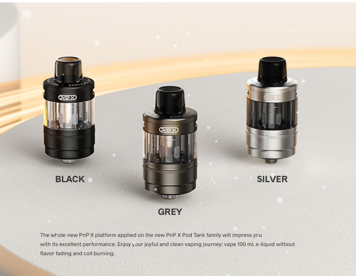 VOO**POO PnP X Pod Tank DTL MTL avec une capacité de 5 ml Atomiseur Fit PnP  X Coil + Compatible avec le kit Drag S2 / Drag X2