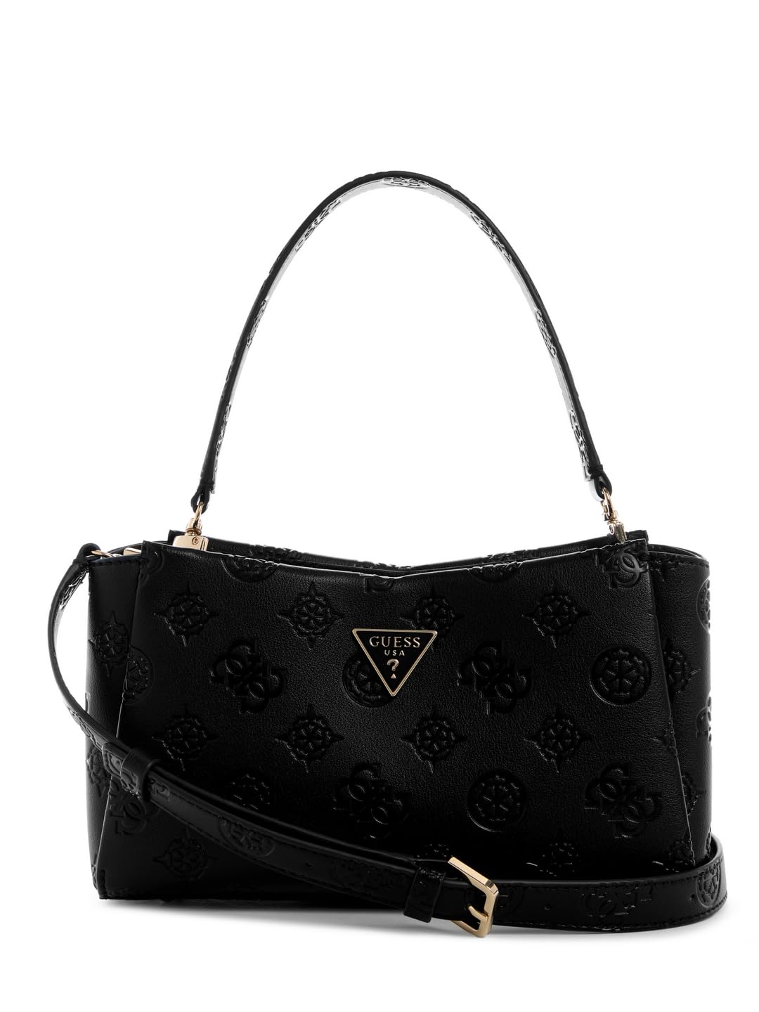 GUESS Tisha Crossbody, Bolso Bandolera Mujeres, Logo Negro, Talla única