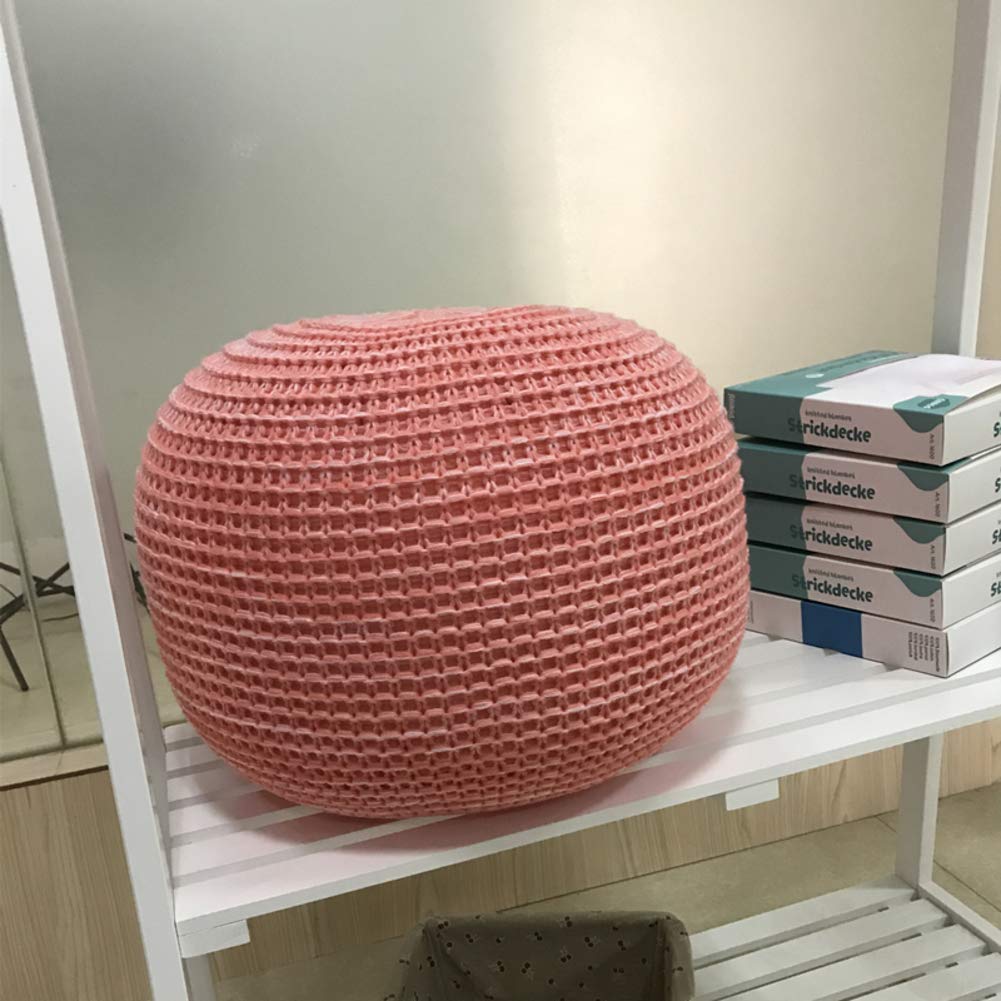 Pouf de sol repose-pieds rond tressé pour soulager les jambes lourdes au salon