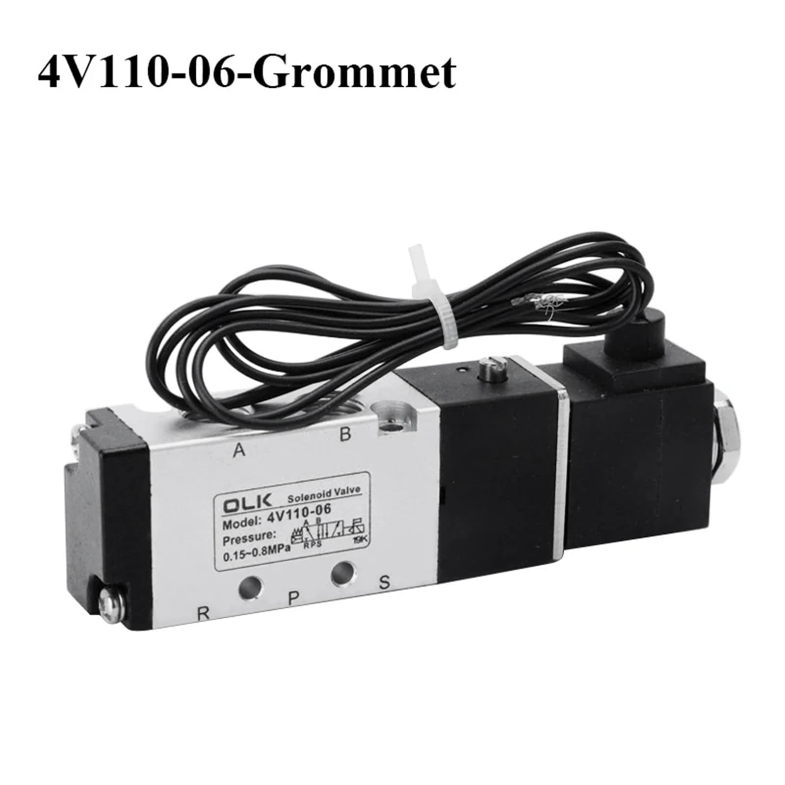 Válvula Solenoide de Aire 4V110-06 1/8, válvula neumática de 5/2 vías, válvulas magnéticas eléctricas de Gas de 5 Puertos y 2 Posiciones, CC de 12V, 24V, 110V y 220V(4V110-06 and 4mm,DC12V)