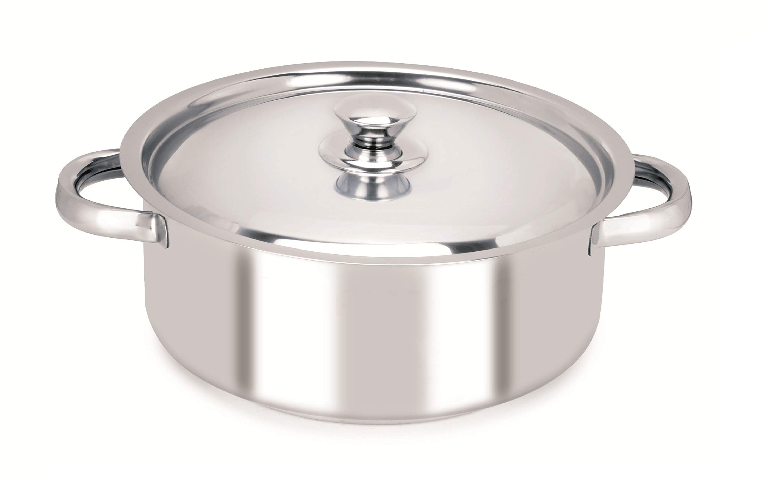 Chef Direct Stainless Steel Casserole with Lid 5.3 Quart - Silver 26cm