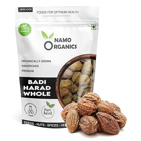 Namo Organics - Badi Harad Whole - 300 Gm - Aralu | Inknut | Haritaki | Kadukkai - Harar - Terminalia Chebula - Karakkaya