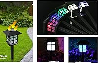 Vista 4 de Luces solares para caminos para exteriores, impermeables, paquete de 2 unidades, luces LED decorativas para exteriores, iluminación de paisaje