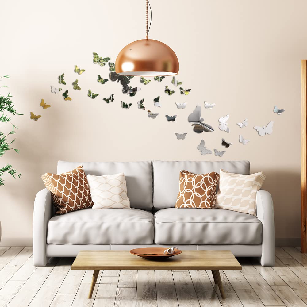 24 ADESIVI FARFALLE 3D Decalcomanie Farfalle Adesive Murali Decorazioni Per La EUR 7,07