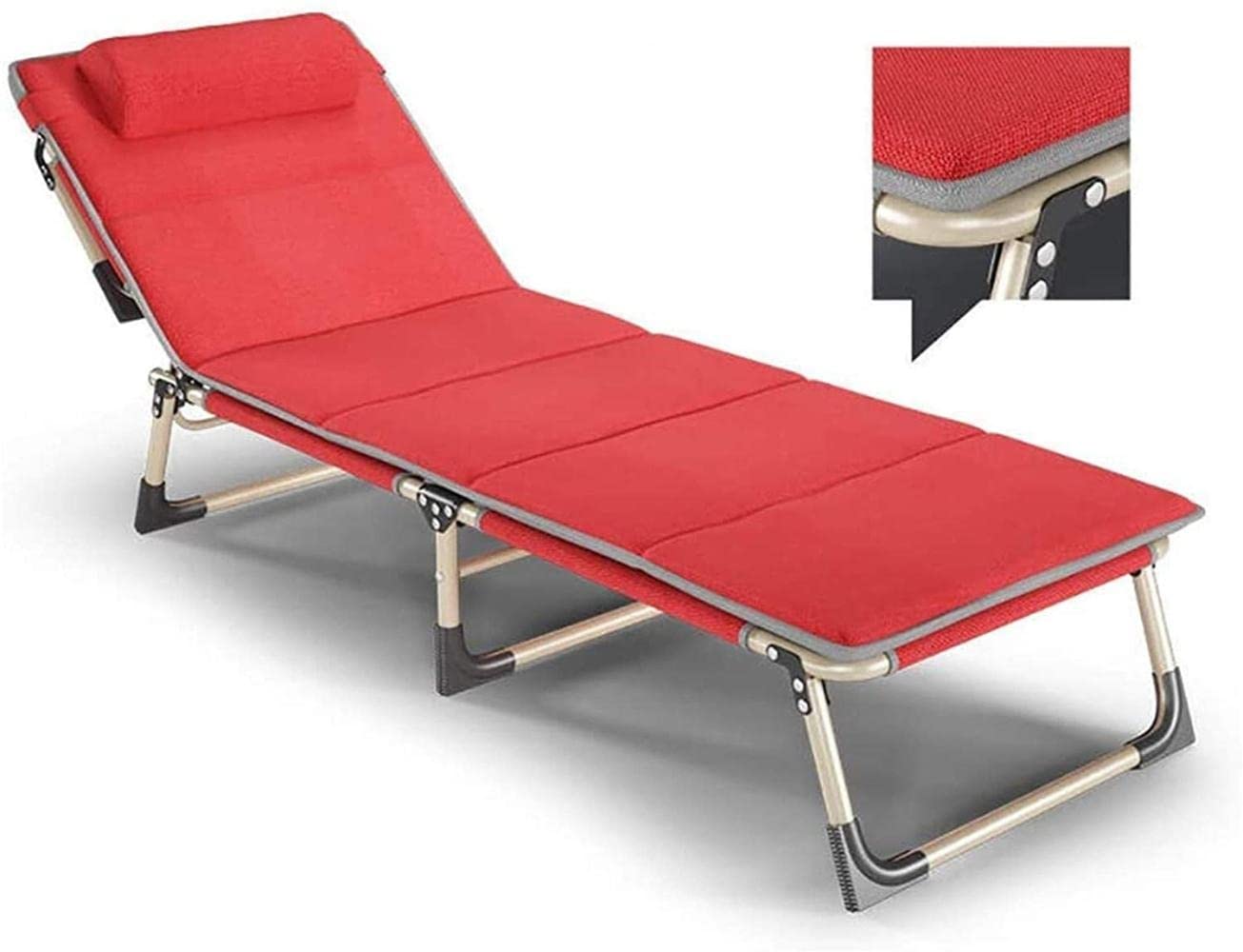 Chaise pliante rouge inclinable pour soulager le dos au bureau et en camping