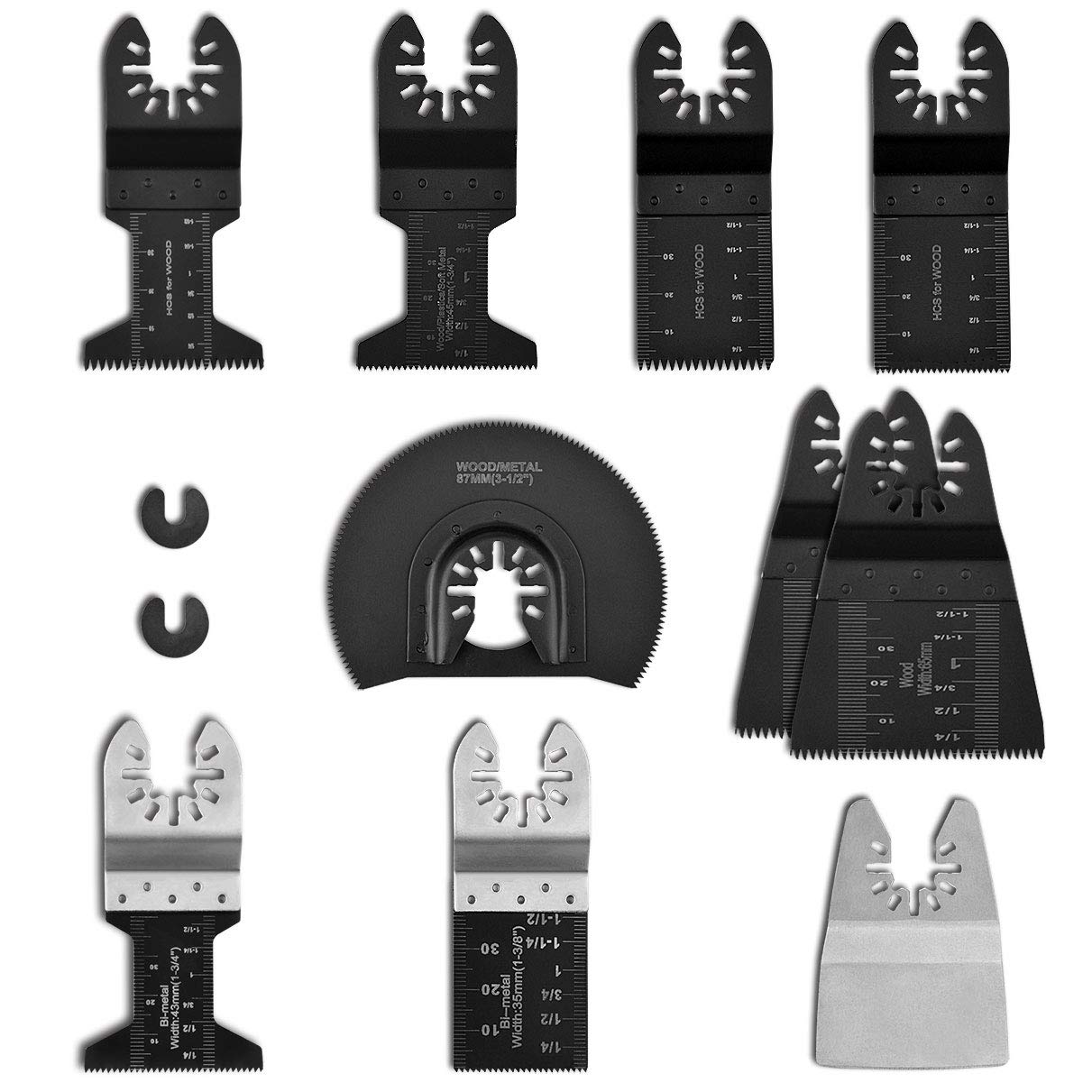 Powerdelux 12 PCS Oscillating Saw Blades, Metal/Wood Quick Release Saw Blades Oscillating Accessory Kit Fit for Dewalt Milwaukee Dremel Chicago Rockwell Fein Bosch Multimaster Makita