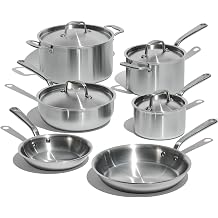 Made In Cookware - 10 Piece Stainless Steel Pot and Pan Set - 5 Ply Clad - Includes Stainless Steel Frying Pans, Saucepans, Saucier and Stock Pot W/Lid - Professional Cookware - Crafted in Italy