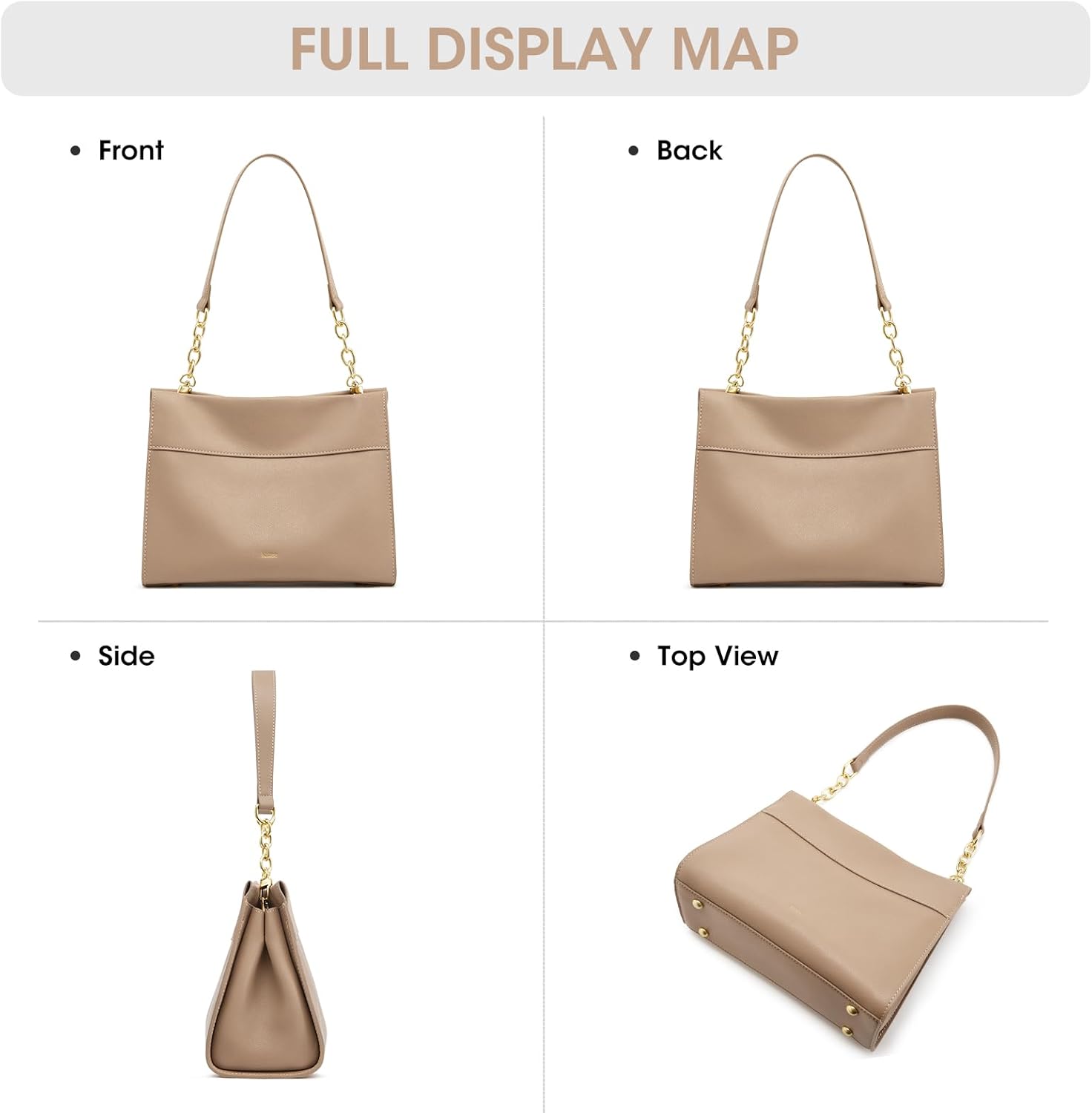 Kattee Leather Purses and Handbags for Women, Small Crossbody Bags for Women, Top Handle Hobo Shoulder Bag with 2 Straps - Image 6