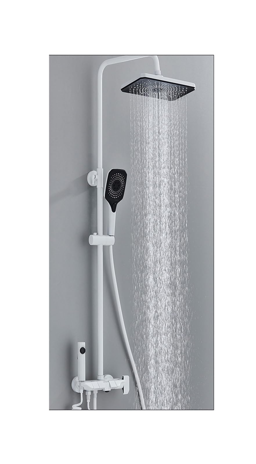 Mitigeur de douche thermostatique haut de gamme blanc avec système piano de salle de bain