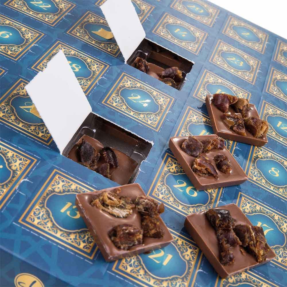 Calendrier De L'Avent Du Ramadan – 30 Chocolats Halal Et Végétariens, Au Goût Crème Et Or, Compte à Rebours Gourmand