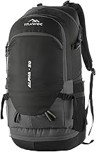 TRAWOC ALPHA 50 Litre Travel Backpack Water Resistant Daypack Bag for Cycling Trekking Hiking Camping for Men & Women, 3 Year Warranty, Grey