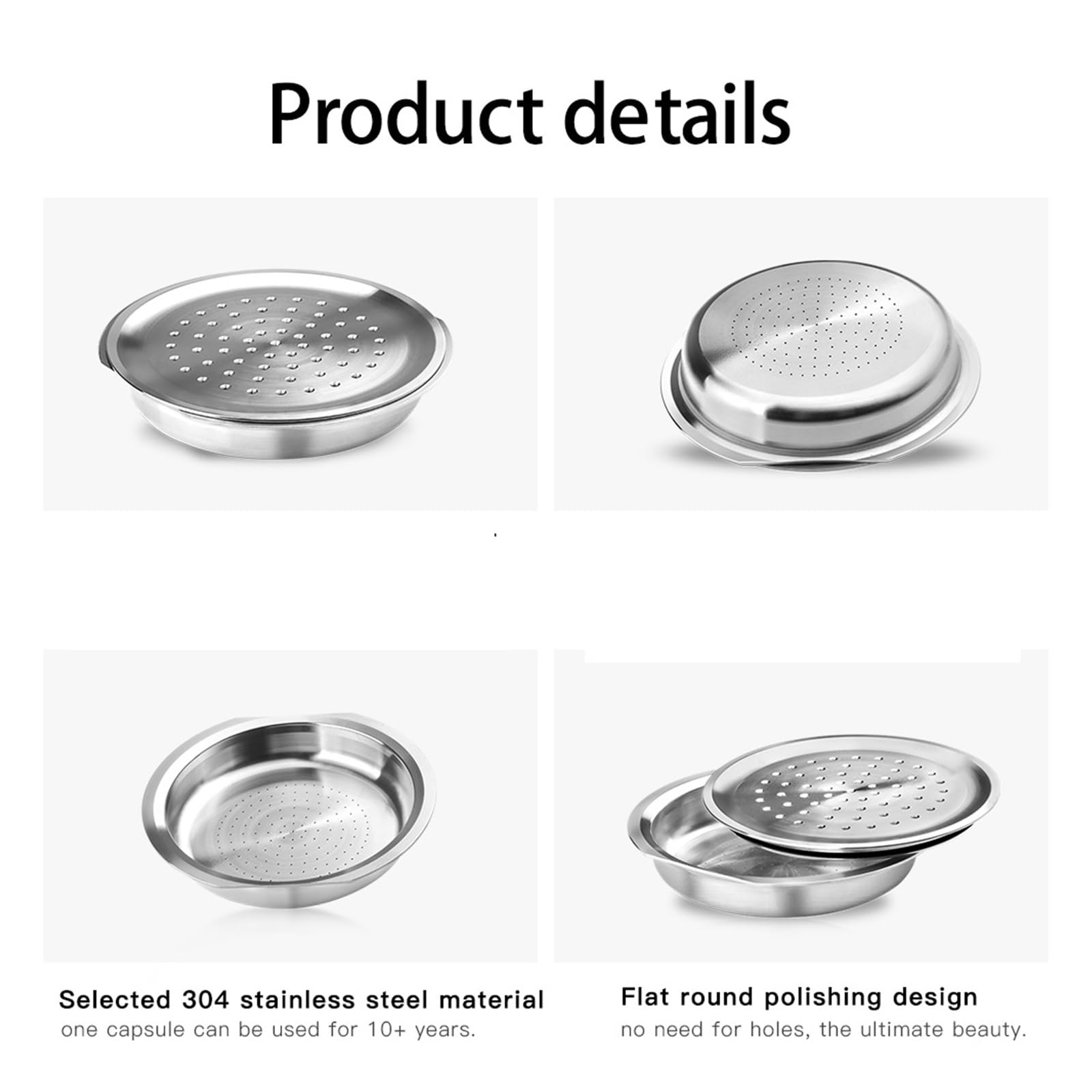 Compatible Con Senseo, Filtros De Café Reutilizables Recargables De Acero Inoxidable, Cápsulas De Café Reutilizables(5PCS)