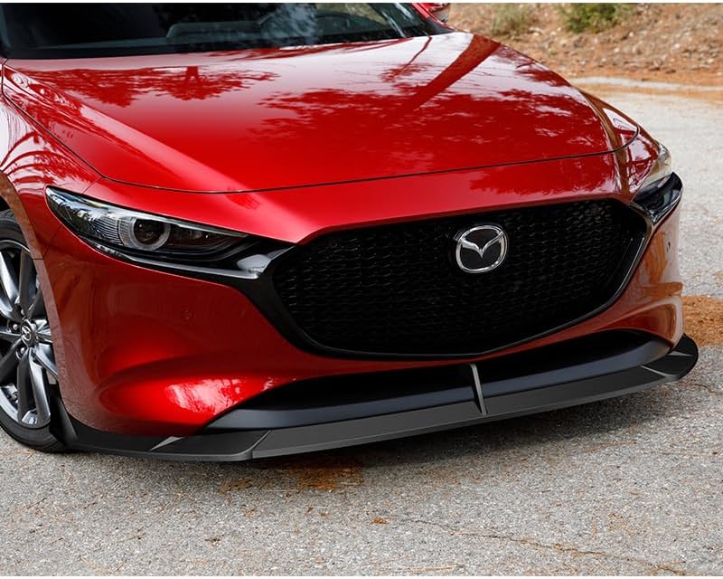 3pcs MS-Style Front Bumper Lip Spoiler Body Kit Compatible with 2019-2024 Mazda 3 Hatchback 2020 2021 2022 2023 (Matt Black)