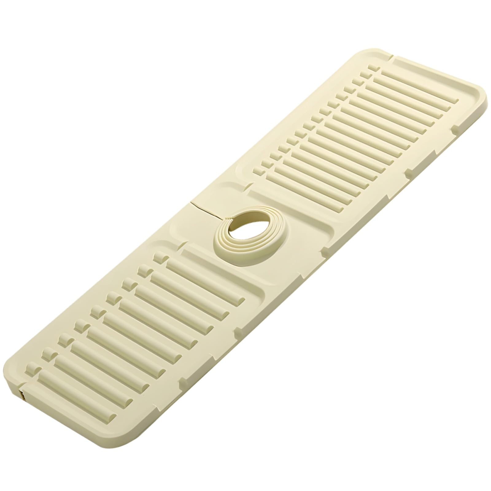 Generisch Sink Mat mit Gefälle und Ablauf, Silikon Wasserumleiter Pad für die Arbeitsplatte, Spülmatte mit erhöhtem Rand, Abtropfmatte mit schrägem Design, Organizer für Spüle und Waschbereich