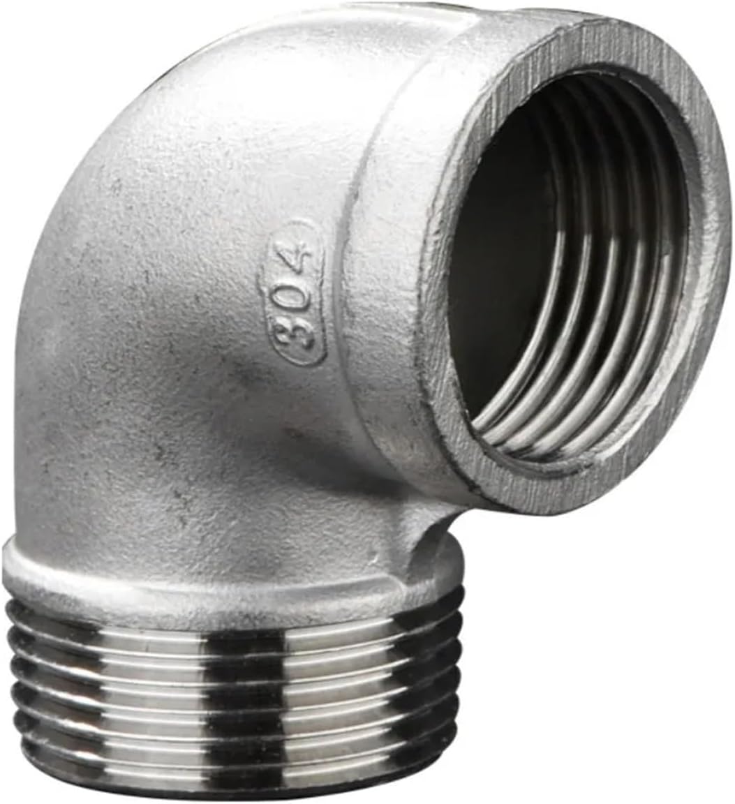 Sanitary clamp 1/4" 3/8" 1/2" 3/4" 1" 2" Female x Male Street Elbow Threaded 90 Deg Pipe Fitting Coupler Stainless Steel 304 BSP Joint Adapte Home Brewing(1-1/2")