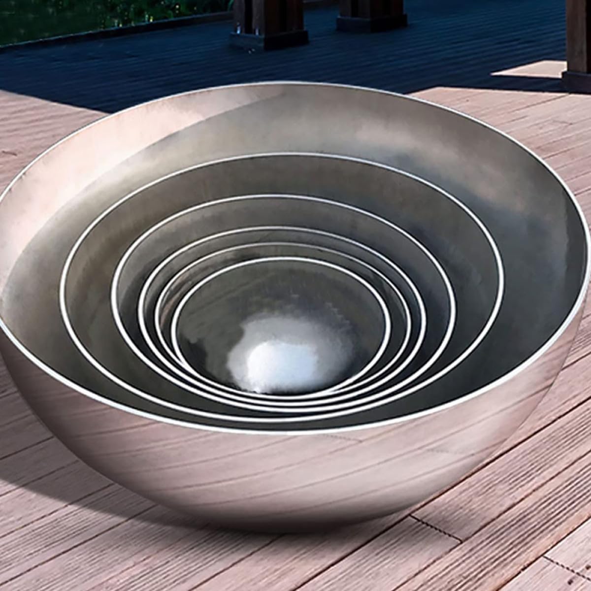 ifundom 4 Pezzi Sfere Riflettenti per Giardino in Acciaio Inossidabile Lucidato, Design Semplice a Mezza Sfera, Decorazioni Esterni per Casa e Bar