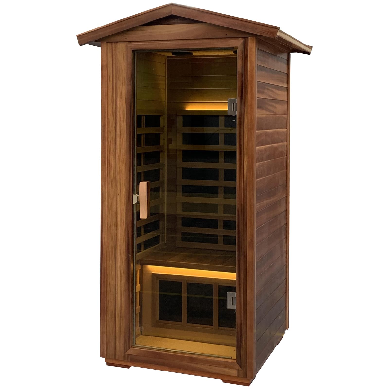 Red Single Outdoor Sauna Outdoor Indoor Wooden Sauna Room