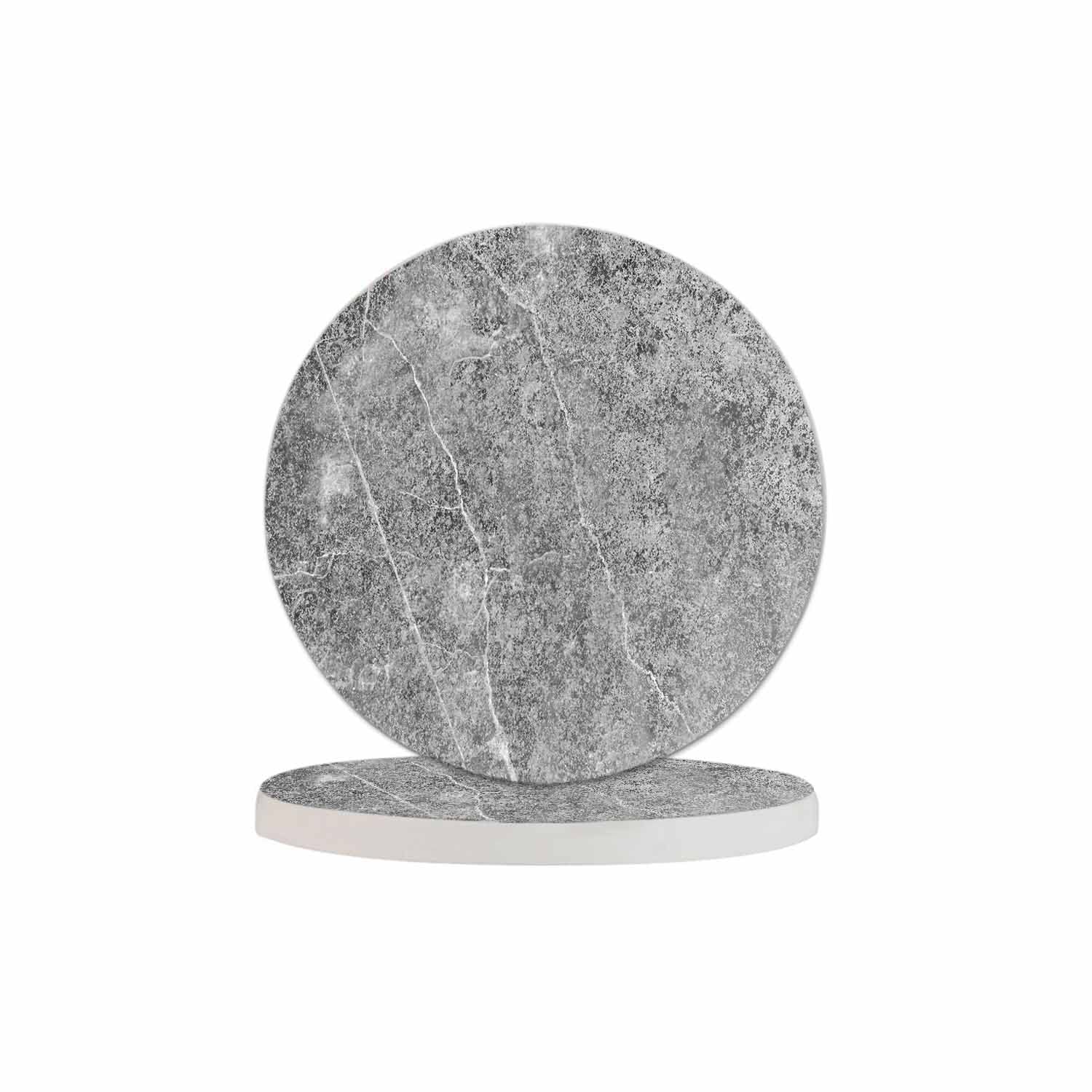 Pznen Gray Marble Coasters for Drinks Office Coffee Table Grunge Scratch Texture Grey Marbling Modern Stain Art Living Room Decor Set of 2 for Cold