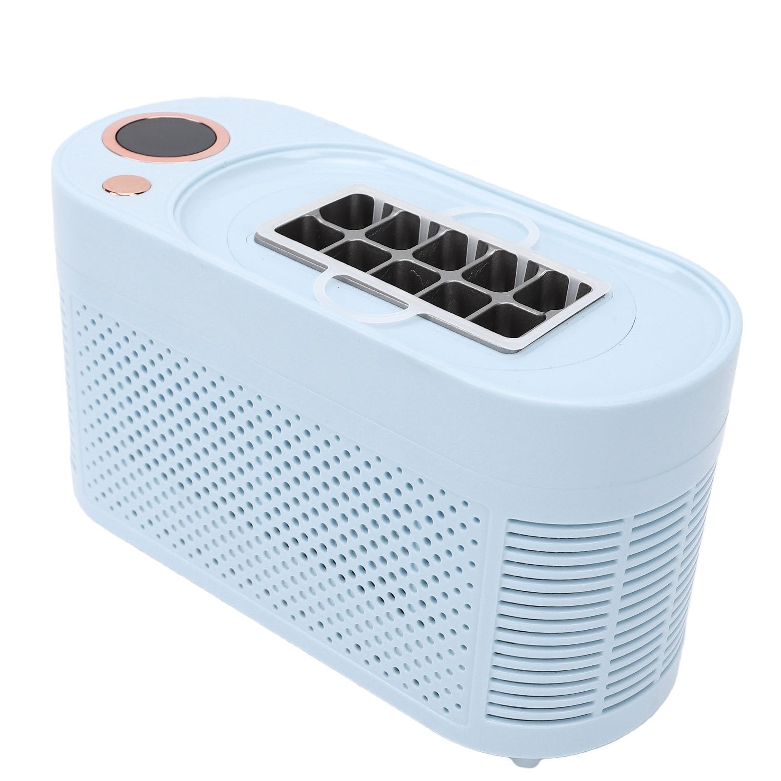 Cocoarm Macchina per il Ghiaccio Portatile da Banco Mini Macchina per il Ghiaccio Compatta per L'ufficio Domestico Campeggio con Doppia Opzione di Alimentazione Uso Domestico per (Spina europea)