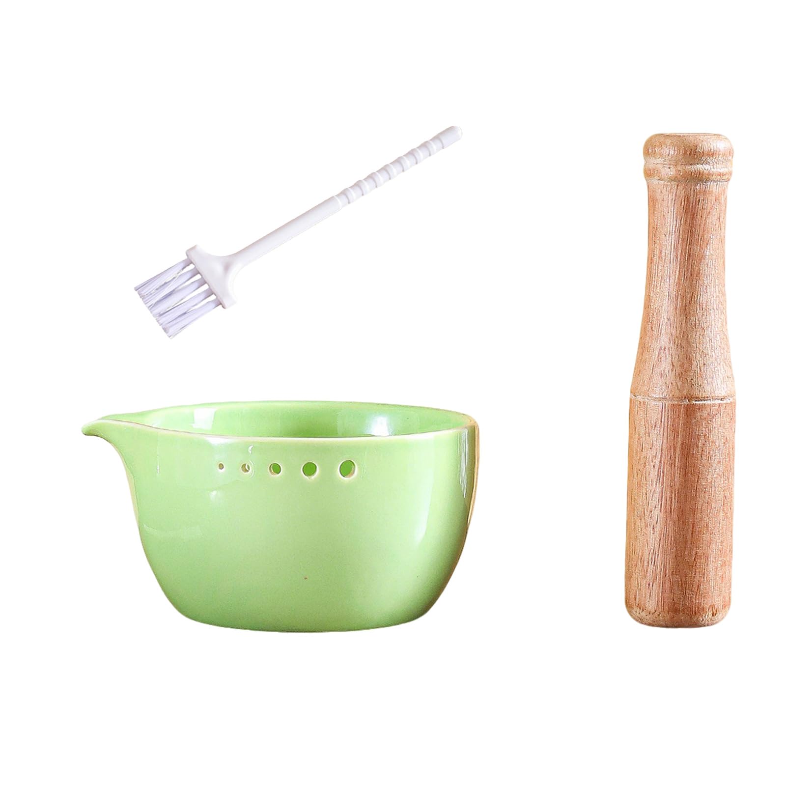 Kaeltsyn Ceramic Garlic Mincer and Leaves Separator Bowl with Different Round Hole Size Kitchen Gadget for Remover Kitchen Gadget