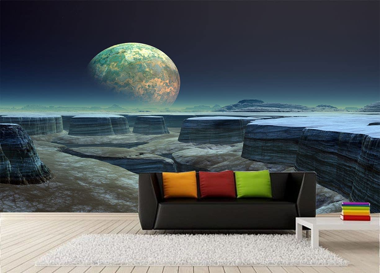 ALL YOUR DESIGN Self Adhesive Wallpaper Blue Moon Design Waterproof & Laminated Wall Sticker for Home Decor, Living Room, Bedroom, Hall, Kids Room 4x7 Feet (B094W55LF3) Amazon Price History, Amazon Price Tracker