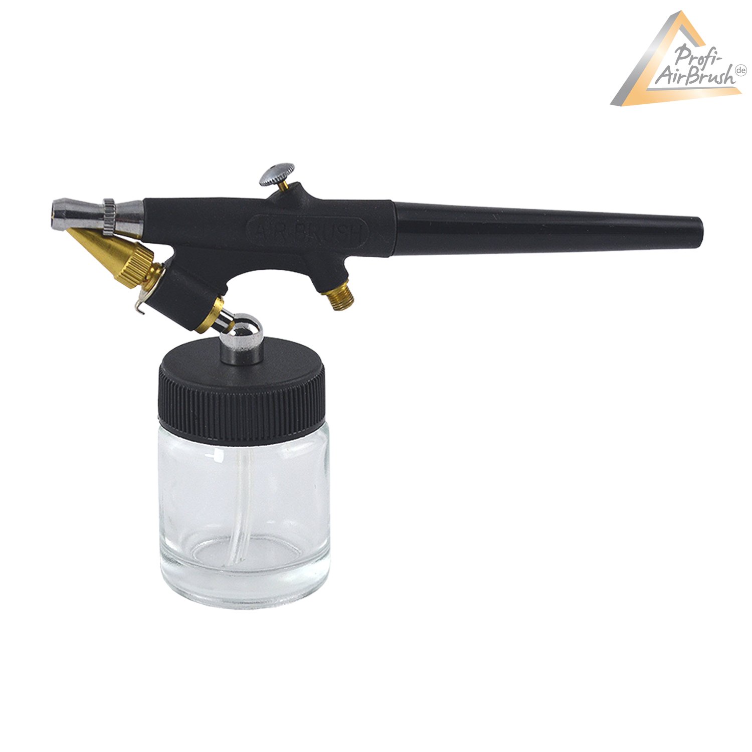 AMUR Airbrush Set Ultimate II Kit mit sehr leisem Airbrush Kompressor, Airbrush-Pistole Double-Action inkl. 3 Düsen + Nadeln + Fliesbecher + Glas, Druckluftschlauch und Single-Action-Gun